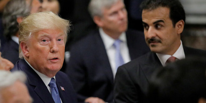 الرئيس الأمريكي دونالد ترامب مع أمير قطر تميم بن حمد آل ثاني