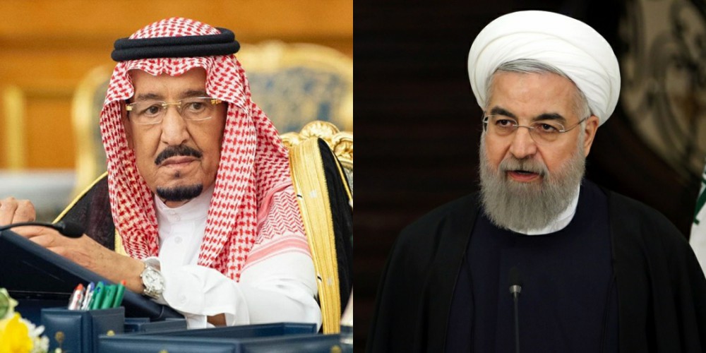 الرئيس الإيراني حسن روحاني والعاهل السعودي سلمان بن عبد العزيز