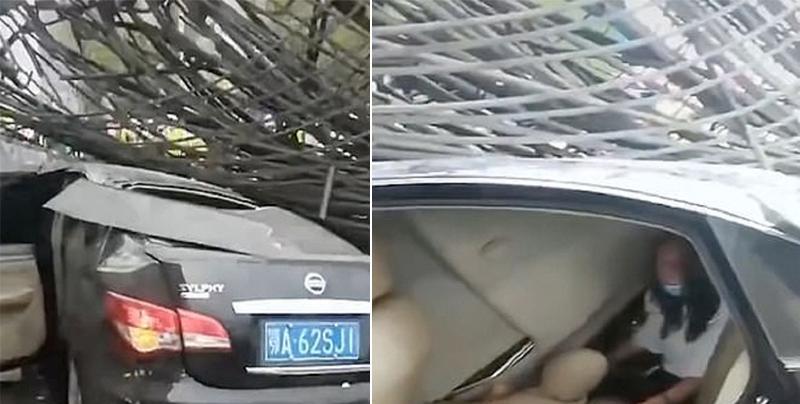 فيديو مرعب لسقوط رافعة عملاقة بسيارات