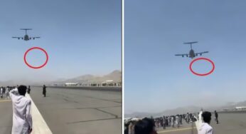 مشاهد مرعبة ومروعة لسقوط عشرات الأشخاص من طائرة عقب إقلاعها من مطار كابل حاولوا الفرار من البلاد (فيديو)
