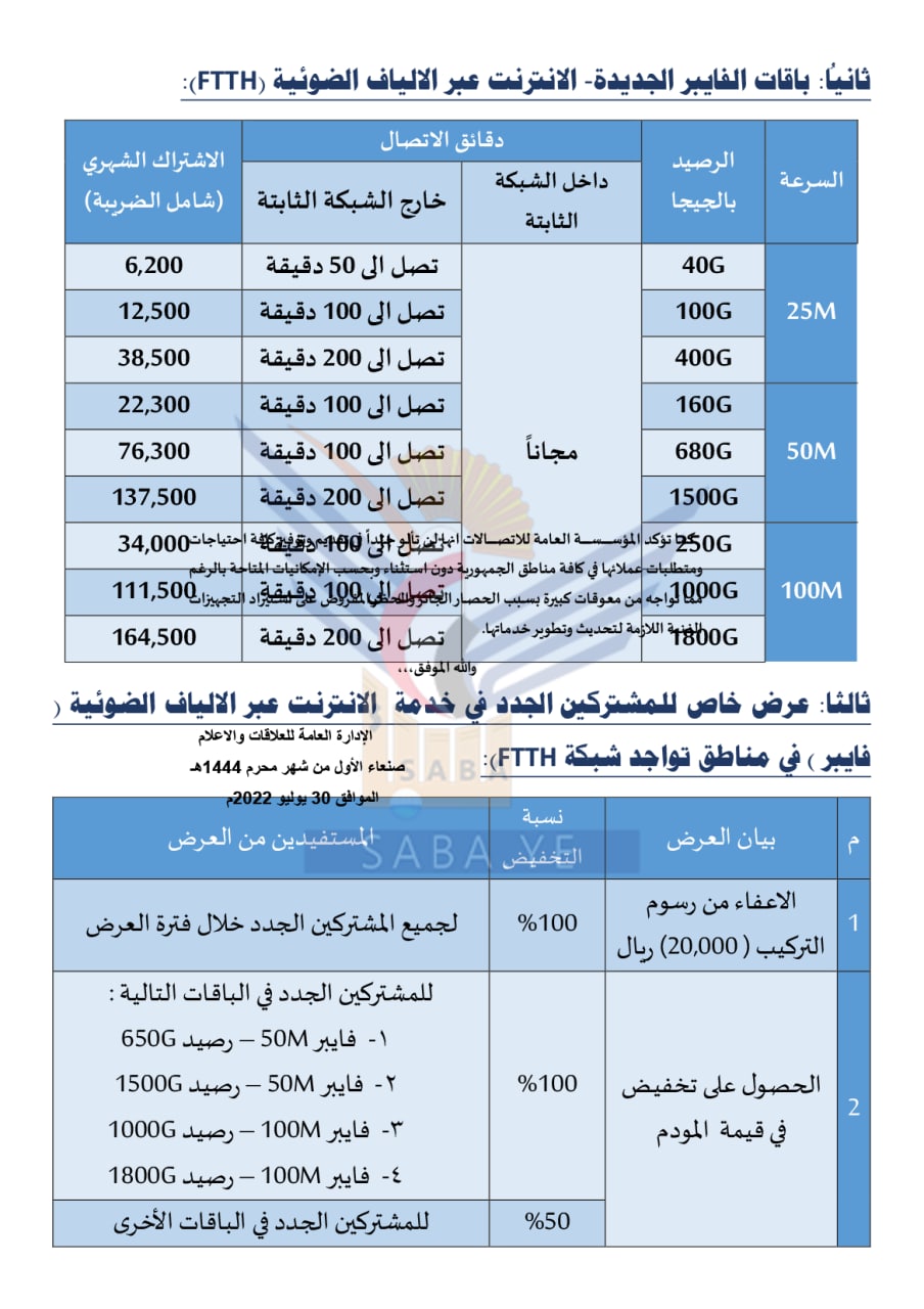 بيان هام وعاجل للاتصالات في اليمن يعلن تفاصيل تخفيضات كبرى انتظرها الملايين (التخفيضات)