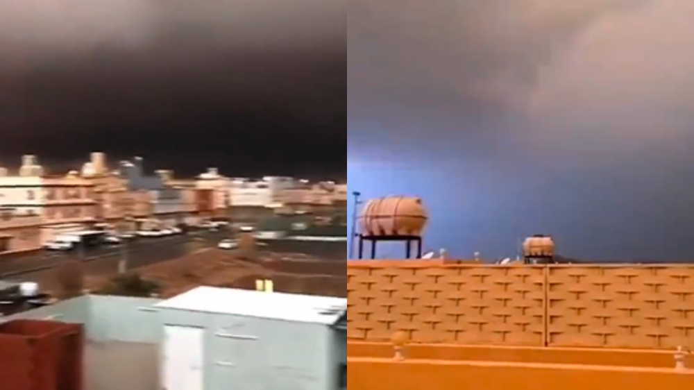 أصوات الرعد هزت حتى الجدران.. سحابة مرعبة كادت تغرق مدينة جدة السعودية اليوم وتحدث سيول مدمرة وجارفة للمباني والسيارات (فيديو)