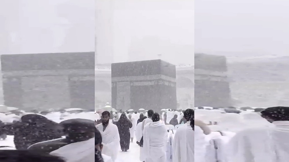 بالفيديو.. تساقط الثلوج على الكعبة ومكة المكرمة لأول مرة في تاريخ السعودية.. والسلطات تصدر بيان توضيحي هام!