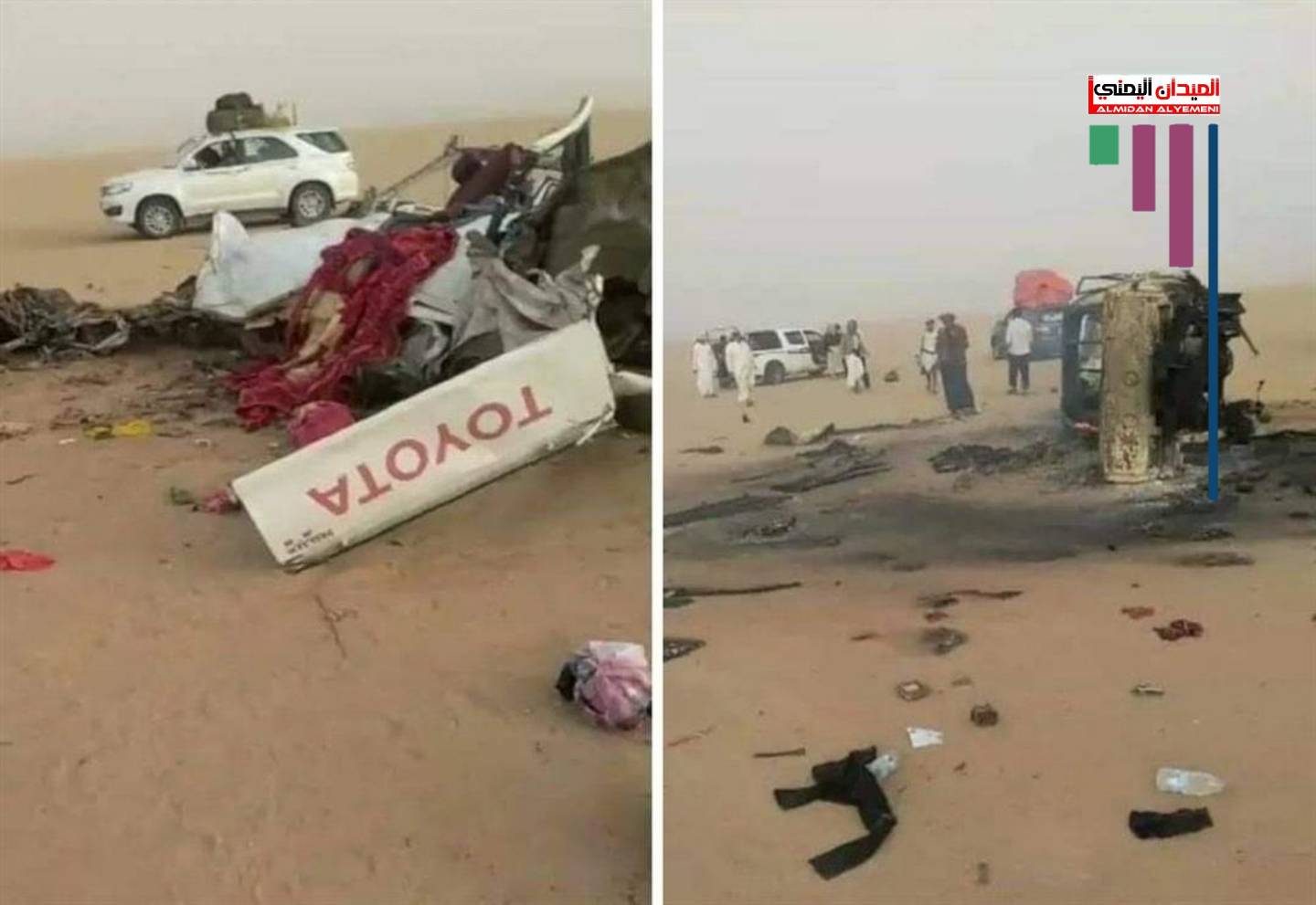 خلال عودتهم من السعودية.. وفاة 12 مسافرا بحادث مروع في صحراء الجوف